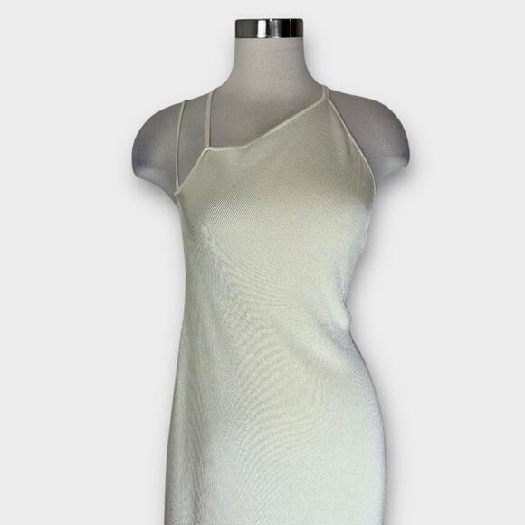 Auteur Studio Nour Rib Knit Maxi Dress Women’s Size XL Ivory Sheath Strappy - Picture 3 of 16